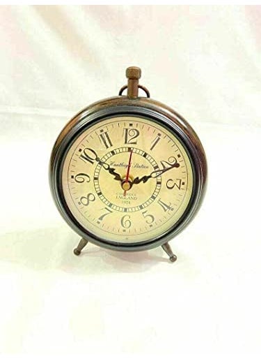 SARA Instrument Handmade 5 Inch Top Table Clock Antique Look Home Office Decor Unique Beautiful Gifting Item