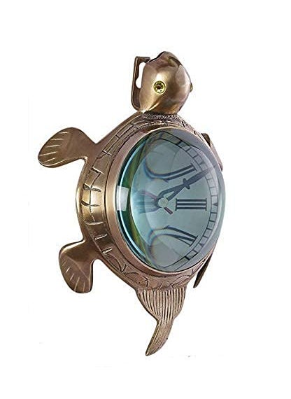 vintage collection Lucky Omen Brass Tortoise Wall Clock