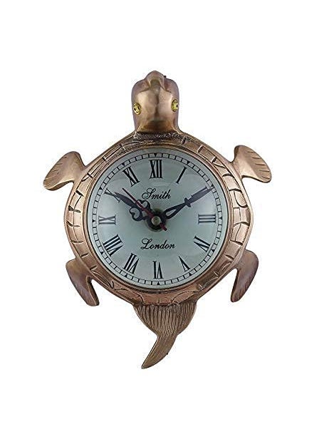 vintage collection Lucky Omen Brass Tortoise Wall Clock