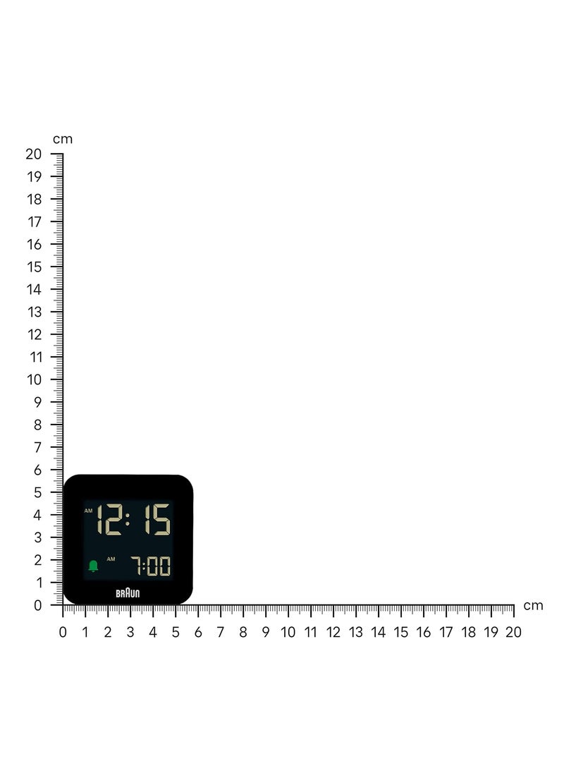 Braun Digital Travel Alarm Clock with Snooze Compact Size Negative LCD Display Quick Set Crescendo Beep Alarm in Black Model BC08B 1Pack