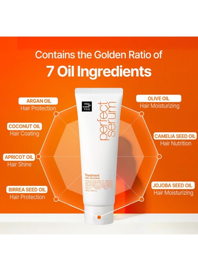 Mise En Scene Perfect Serum Treatment | 𝗞𝗼𝗿𝗲𝗮𝗻 𝗛𝗮𝗶𝗿 𝗠𝗮𝘀𝗸 for Hair Coating Effect, Treatment at Home Care, Wash off Nutritient conditioner, 11.15 Fl. Oz.(330ml)