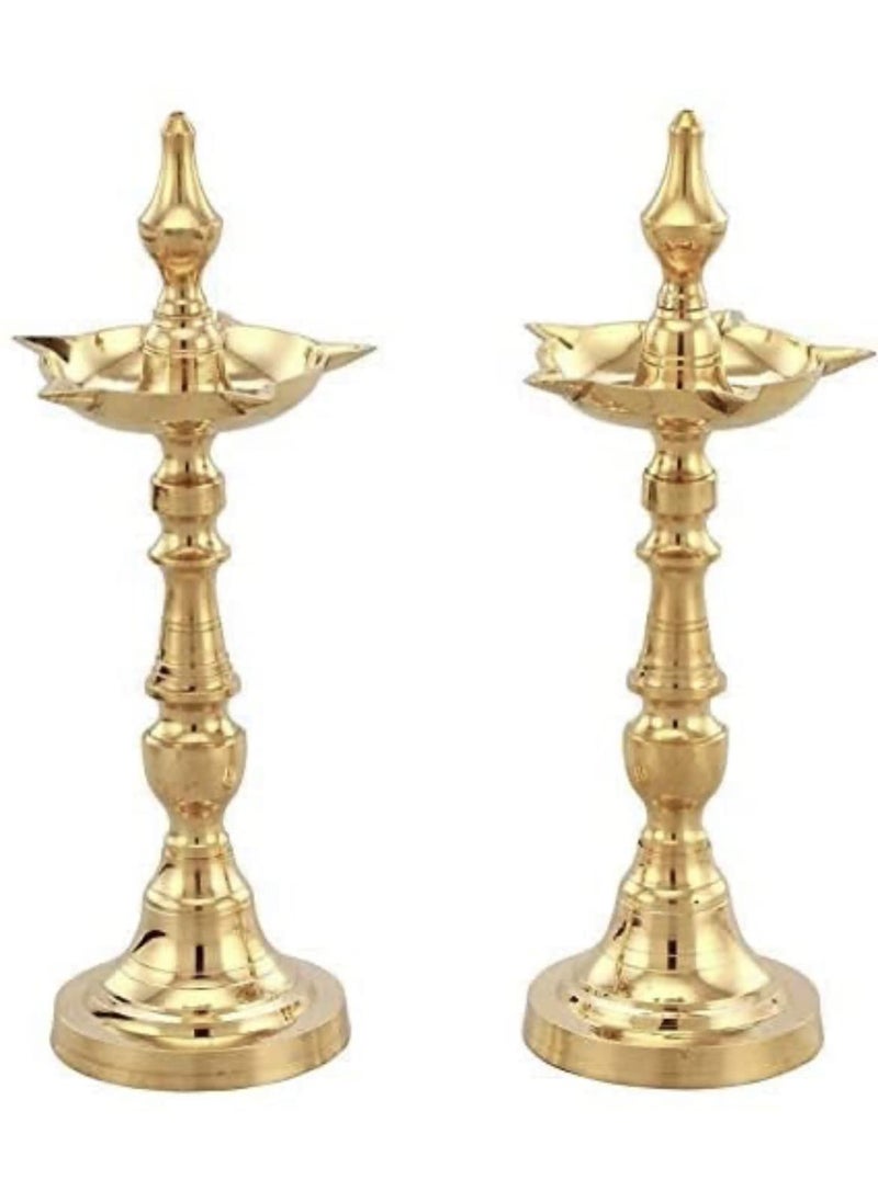 Brass Gallery Brass Diwali Puja Oil Diya Kashi Samayi for guft Puja Height 10 Inch Kashi Samayi