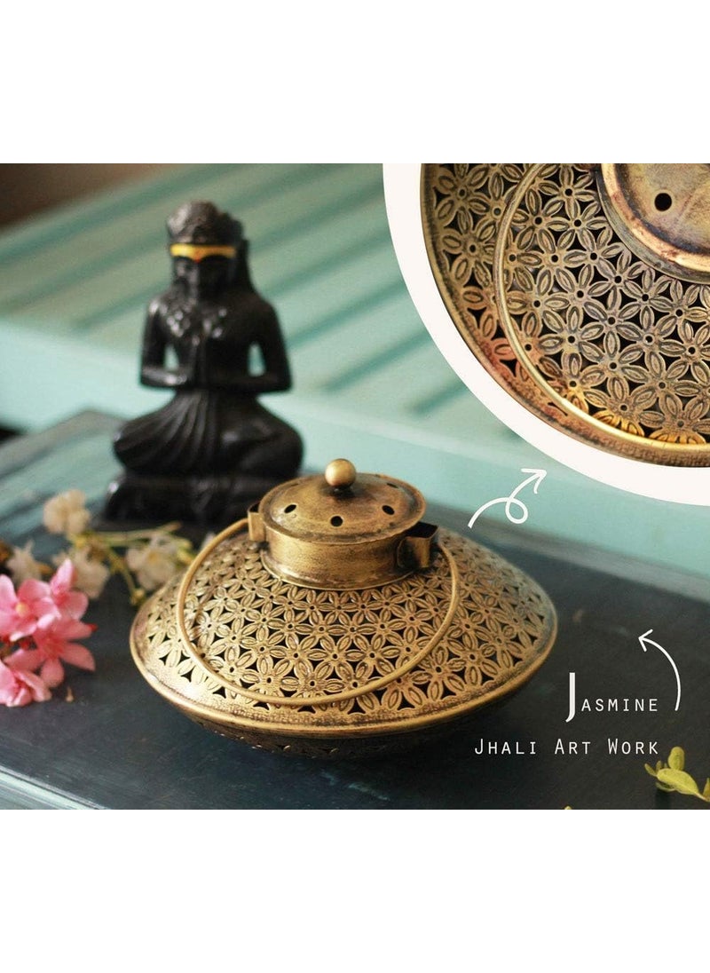 Unique Metal Incense Holder Wall Hanging Dhoop DaniSambarni with Hanger Hanger with Bells