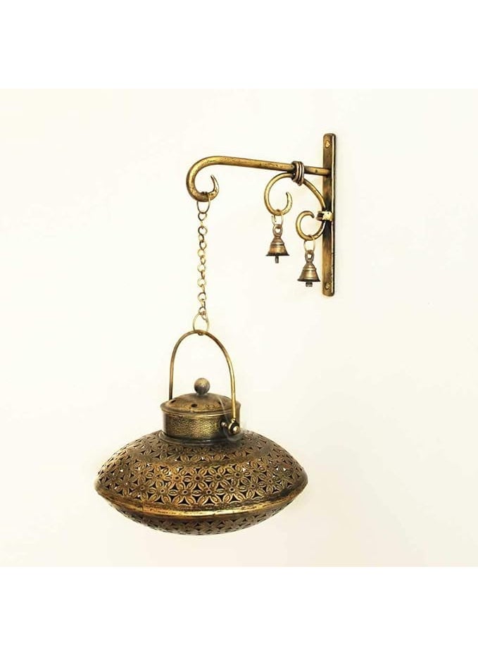 Unique Metal Incense Holder Wall Hanging Dhoop DaniSambarni with Hanger Hanger with Bells