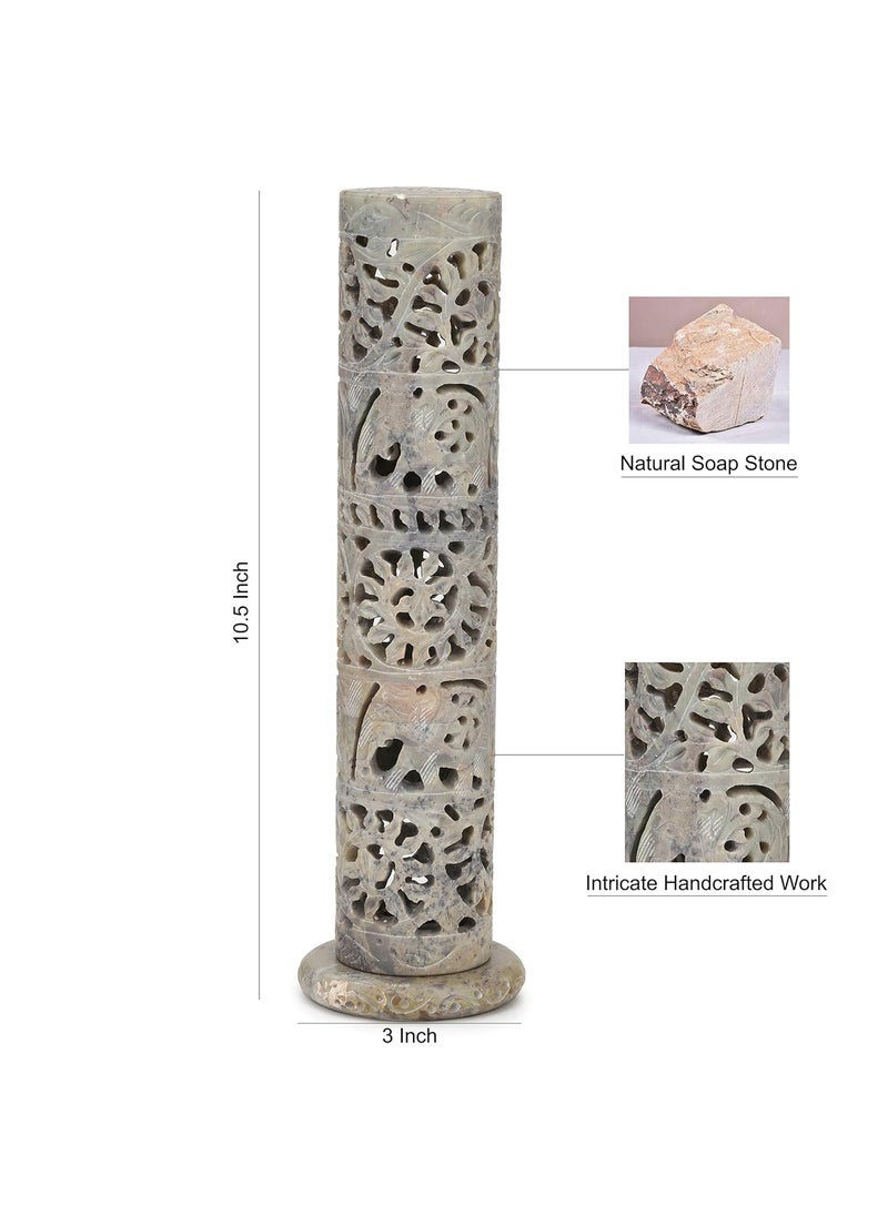 KC KULLICRAFT Marble Incense Stick Holder 105 inch BeigeCylindrical