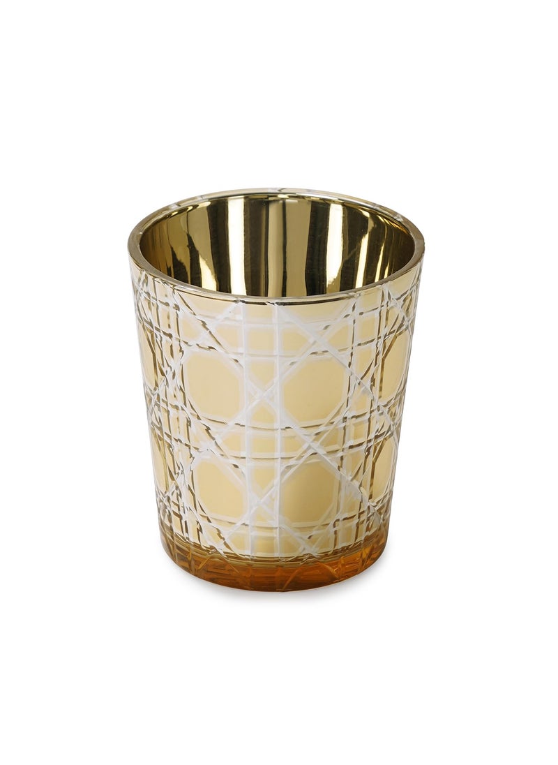 Pure Home Living Set of 2 Gold Star Cut Glass Votives Large