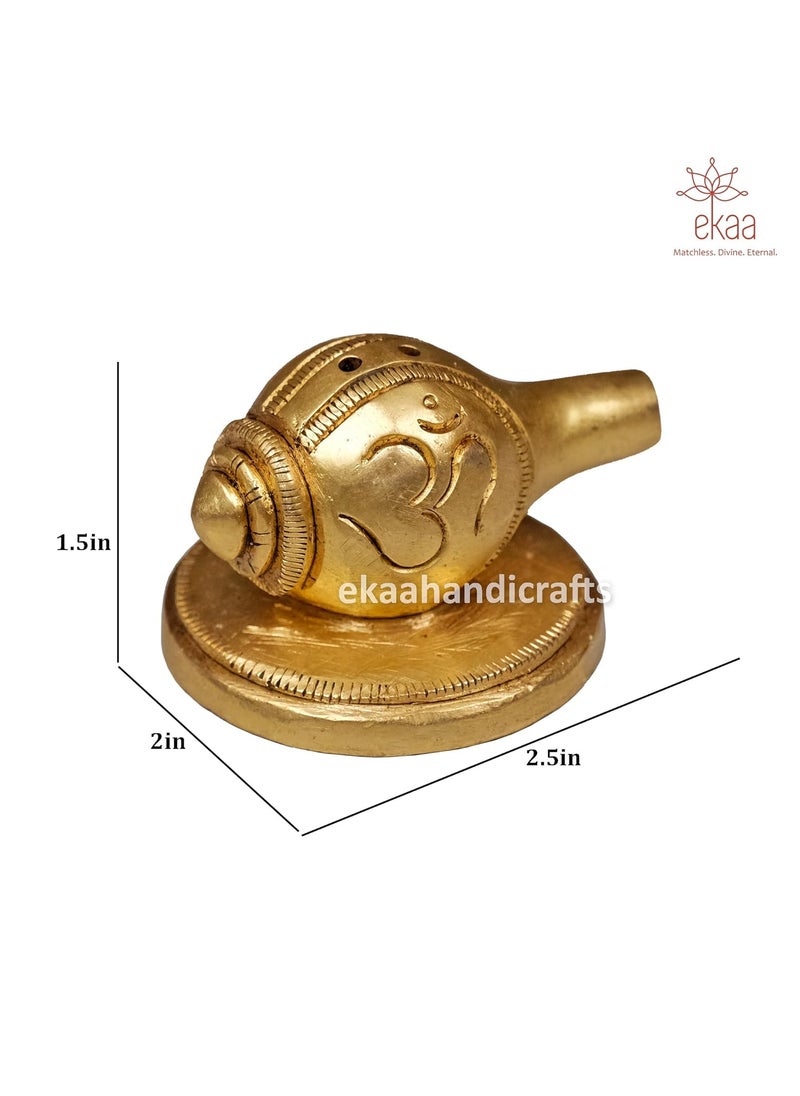 EKAA HANDICRAFTS Brass Shankh Incense Holder