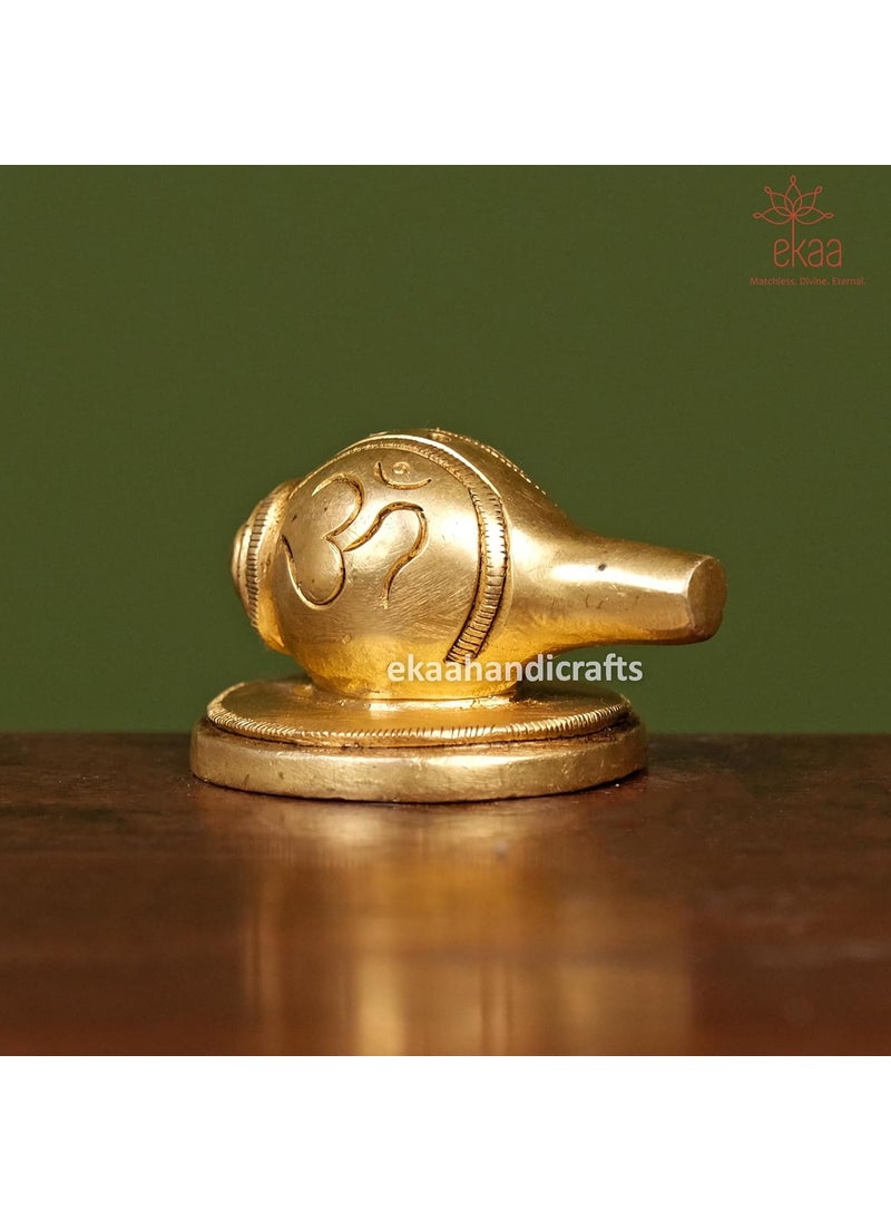 EKAA HANDICRAFTS Brass Shankh Incense Holder