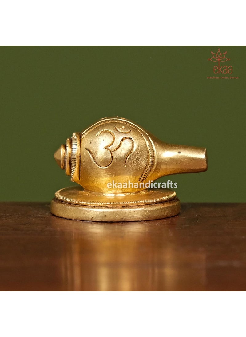 EKAA HANDICRAFTS Brass Shankh Incense Holder