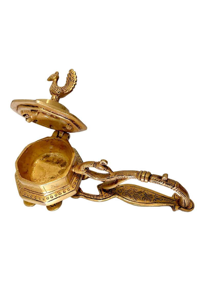 AargKraft Brass Loban Burner Dhoopdani Dhooni Dani Decorative Antique lubandanBakhoor Burner Holder