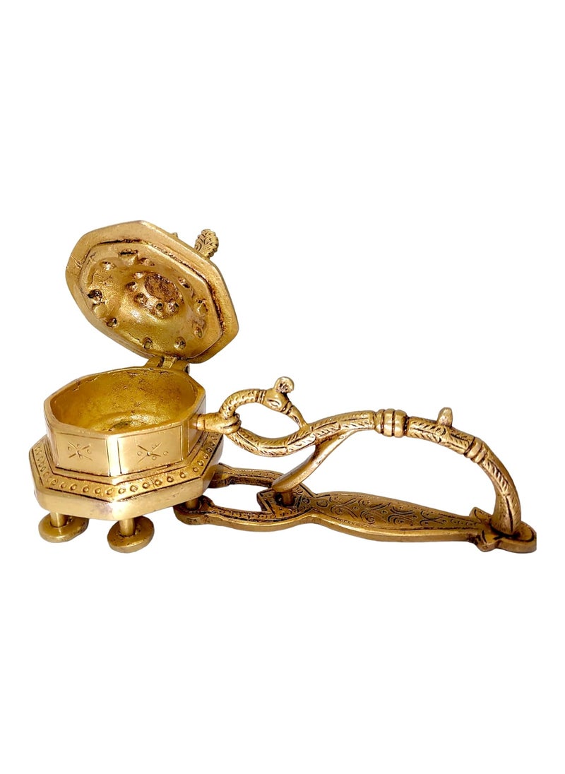 AargKraft Brass Loban Burner Dhoopdani Dhooni Dani Decorative Antique lubandanBakhoor Burner Holder