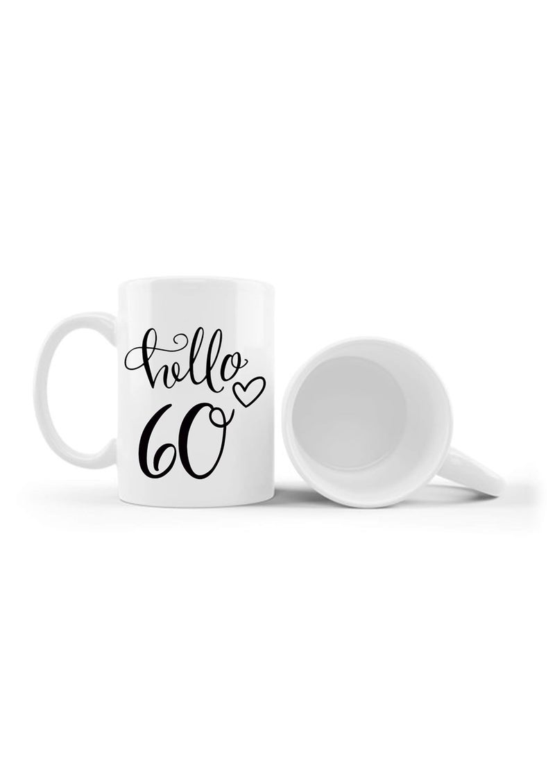 LXQM 60 Birthday Gifts for Women 11 oz 60th Birthday Mug Hello 6060th Gift Ideas to Wife Grandma Mom Daughter Sister Friend Colleague