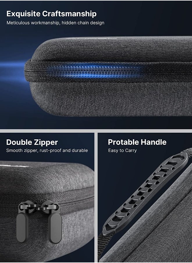Portable Hard Shell Carrying Case for Steam Deck with Built-in AC Adapter Charger Storage, Protective Travel Pouch for Console & Accessories.