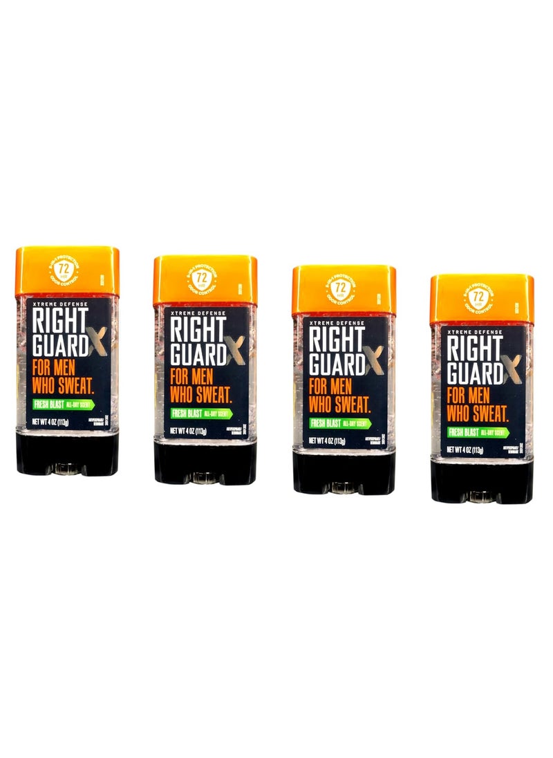 Right Guard Total Defense Anti-Perspirant Deodorant Power Gel Fresh Blast 4 oz (Pack of 4)