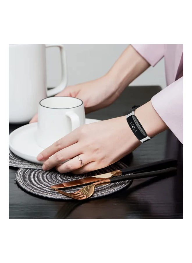 SYOSI Smart Band Leather Strap, Compatible with Fitbit Inspire 2 Strap, Genuine Leather Sport Wristband Replacement Strap bands Bracelet