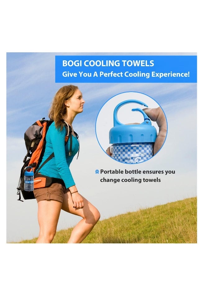 Cooling Towel, 2 Pack Cooling Towels for Neck and Face, Ice Towel for Instant Cooling, Soft Breathable Chilly Towel, Stay Cool for Yoga, Sport, Gym, Camping, More Activities(Blue+Grey)(40