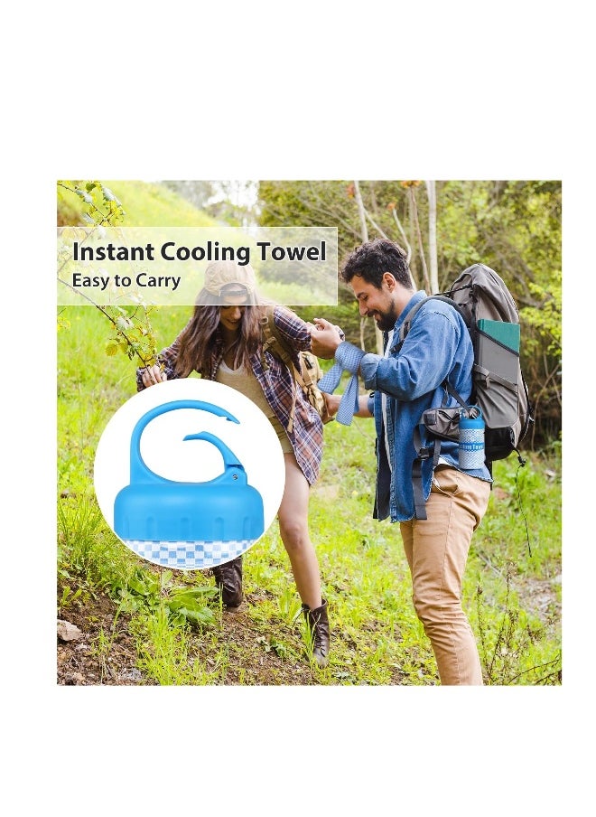 Cooling Towel, 2 Pack Cooling Towels for Neck and Face, Ice Towel for Instant Cooling, Soft Breathable Chilly Towel, Stay Cool for Yoga, Sport, Gym, Camping, More Activities(Blue+Grey)(40