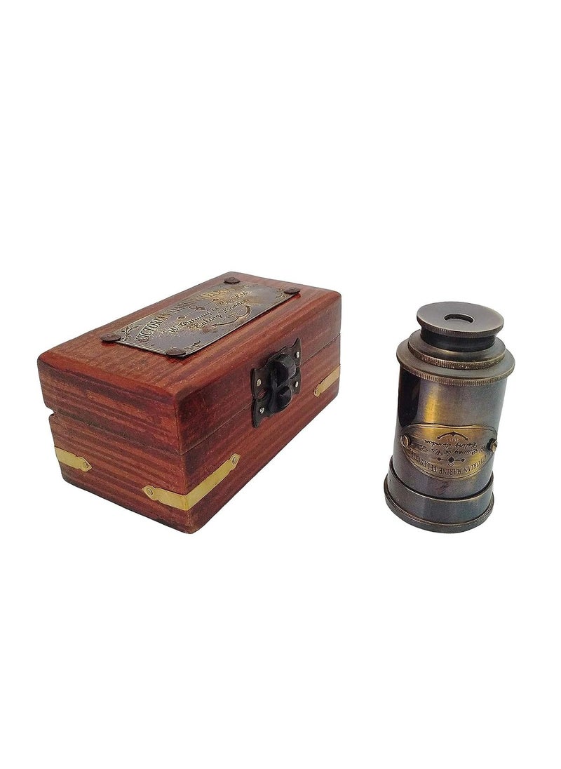 ZORDIK Nautical Brass Finished Premium Telescope Handmade Antique Look Vintage Telescope with Luxury Wooden Box