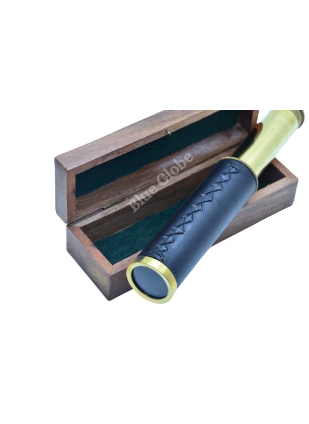 6 Brass Telescope with Wooden Box for NavigationPocket Telescope Pirates Telescope Nautical Theme Working Telescope Showpiece Best for Gift by Blue Globe Export
