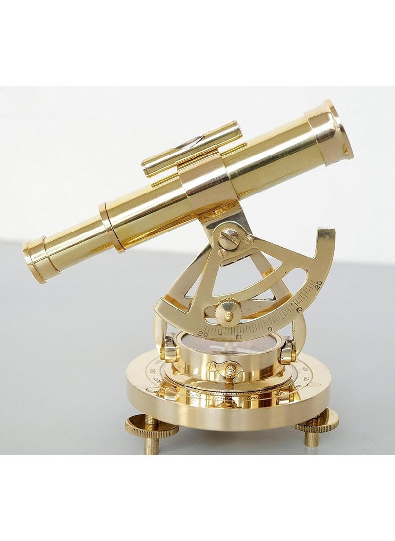 APAX Premium Brass Nautical Alidade Telescope with Compass Survey Instruments Antique Maritime Navigation Tool Precision for Collectors and Adventurers Golden