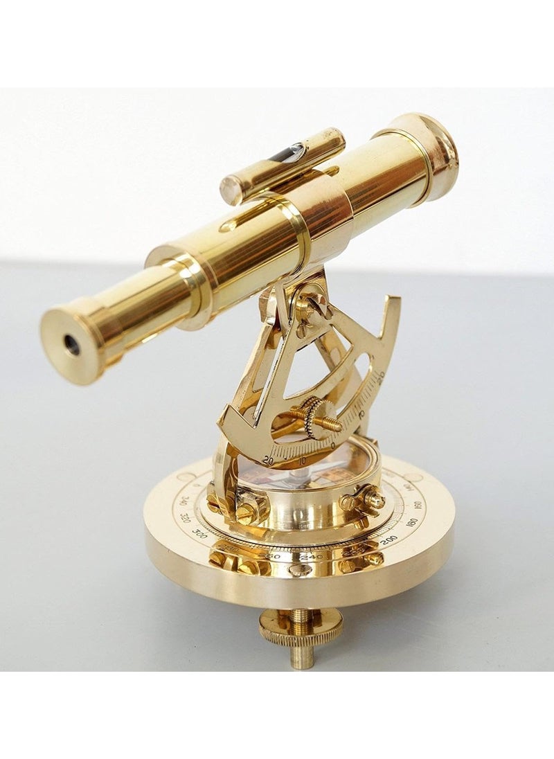 APAX Premium Brass Nautical Alidade Telescope with Compass Survey Instruments Antique Maritime Navigation Tool Precision for Collectors and Adventurers Golden