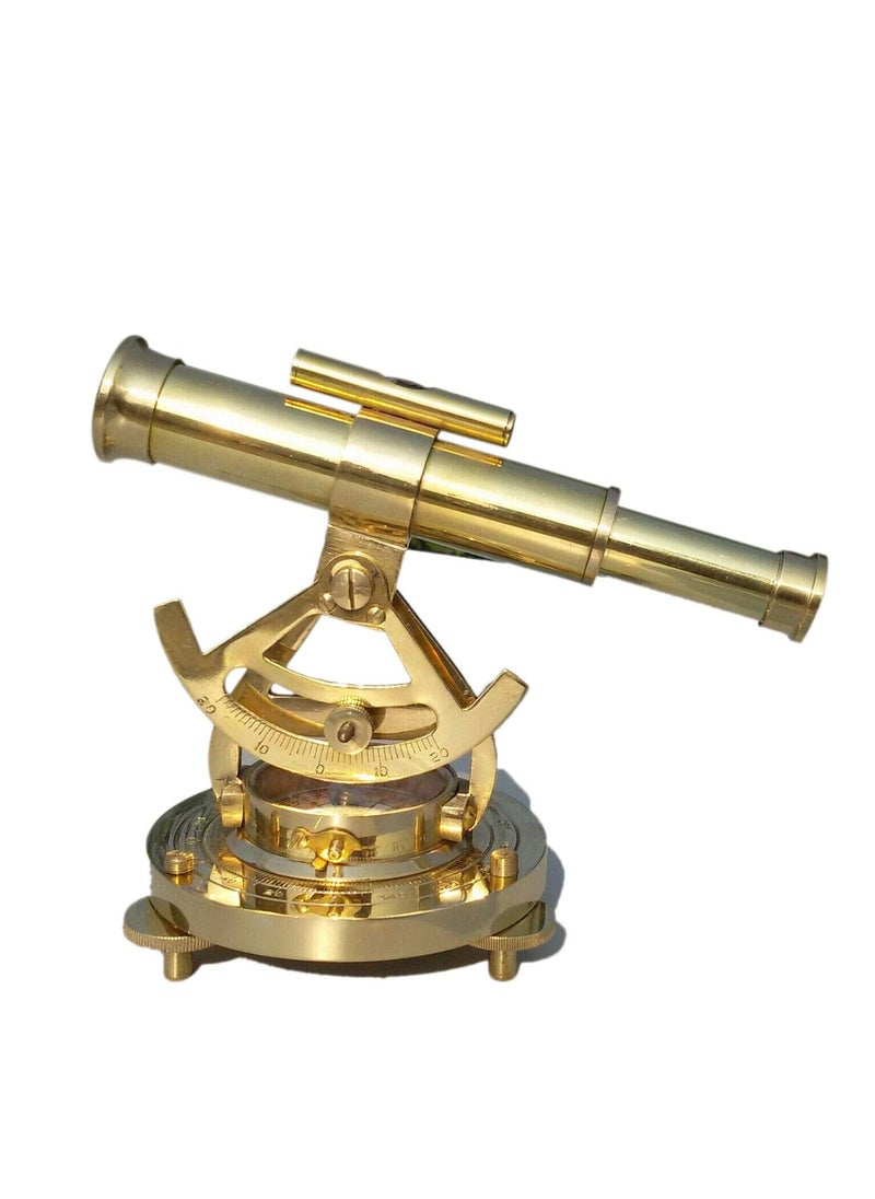 APAX Premium Brass Nautical Alidade Telescope with Compass Survey Instruments Antique Maritime Navigation Tool Precision for Collectors and Adventurers Golden