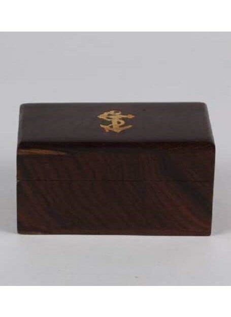 The Antiques Lab Mini Pocket Telescope Shiny Brass with Wooden Box Vintage Nautical 15cm Long Antique Gold Pack of 1