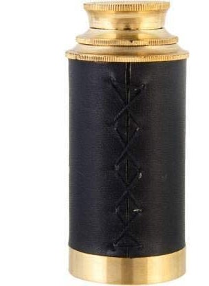 The Antiques Lab Mini Pocket Telescope Shiny Brass with Wooden Box Vintage Nautical 15cm Long Antique Gold Pack of 1