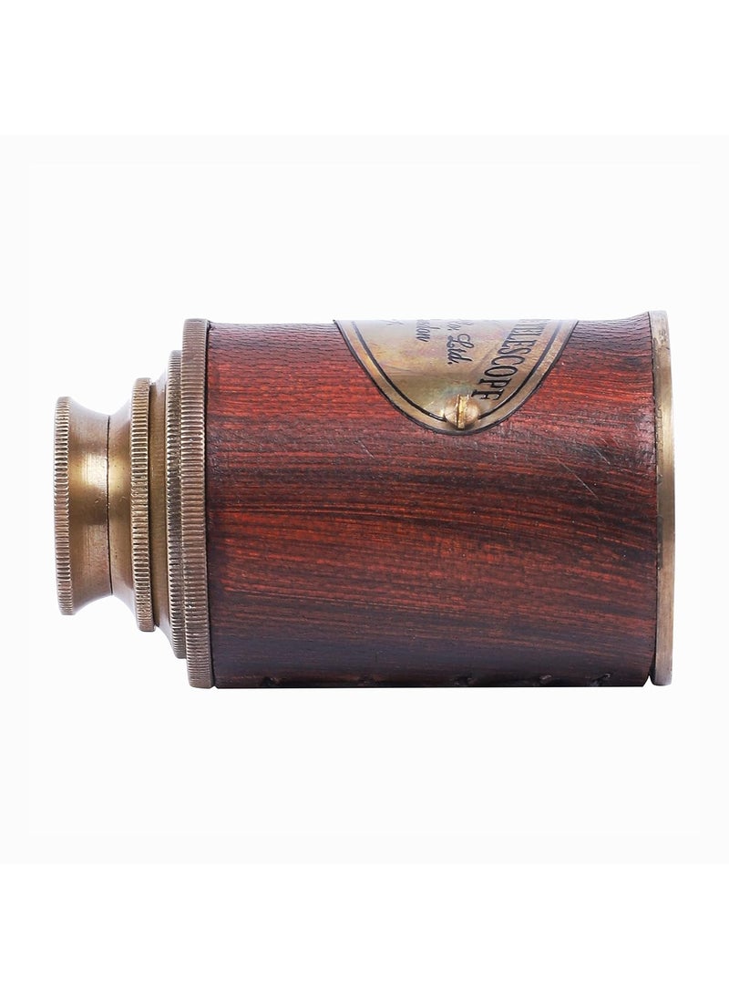 Ximdeco Brass Nautical Vintage Opticals Lens Telescope 7 inches SHowpiece with Leather Round Cover