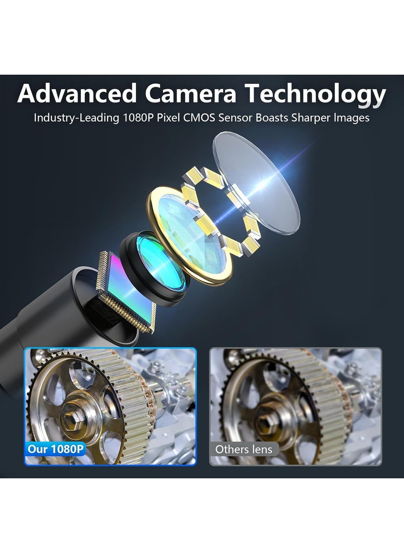 Rivulet Endoscope Camera with Light 43 HD 1080P 164ft SemiRigid Cable IP67 Waterproof Black