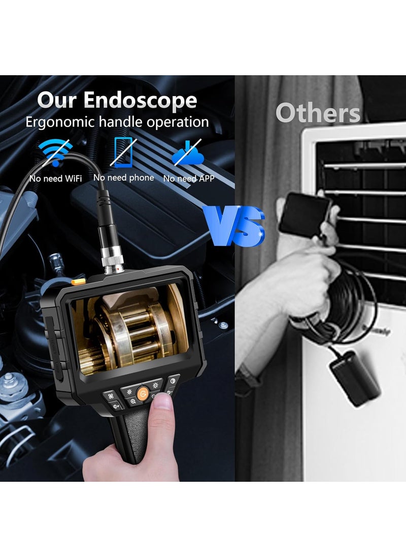 Rivulet Endoscope Camera with Light 43 HD 1080P 164ft SemiRigid Cable IP67 Waterproof Black