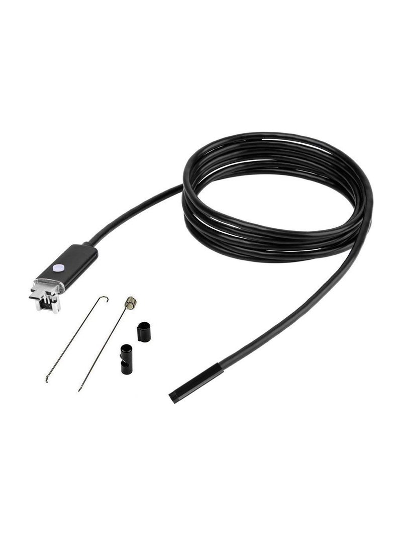 MatLogix Waterproof Endoscope Mini HD Snake Tube 55 Mm Lens USB Inspection 6 LED Borescope Security Camera with 5m Wire for Android Phone PC and Notebook Black