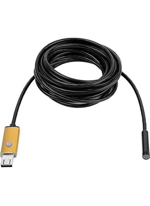 MatLogix Waterproof Endoscope Mini HD Snake Tube 55 Mm Lens USB Inspection 6 LED Borescope Security Camera with 10m Wire for Android Phone PC and Notebook Black