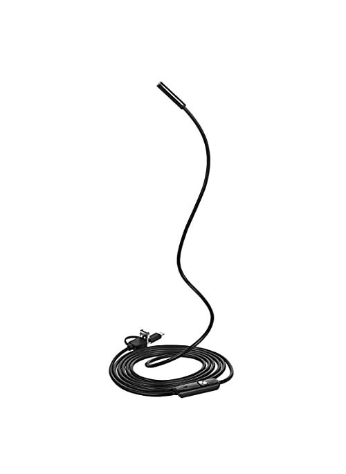 MatLogix Waterproof Endoscope Mini HD Snake Tube 55 Mm Lens USB Inspection 6 LED Borescope Security Camera with 10m Wire for Android Phone PC and Notebook Black