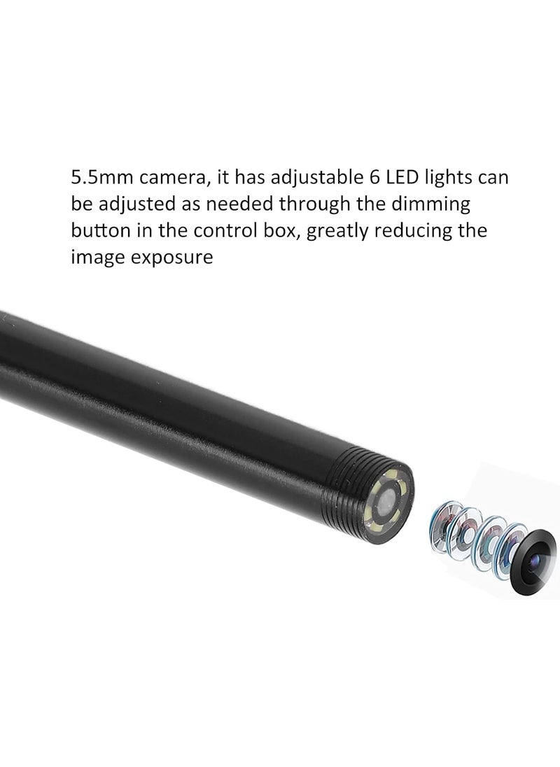 Maizic Smarthome 55mm Endoscope Camera Wired Endoscopic 720p IP67 Waterproof 6 LED borescope Camera 2M Cable Control Button to Capture ImageVideo 640 480 Resolutions
