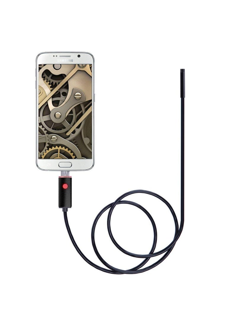 MatLogix Waterproof Endoscope Mini HD Snake Tube 55 Mm Lens USB Inspection 6 LED Borescope Security Camera with 2m Wire for Android Phone PC and Notebook Black