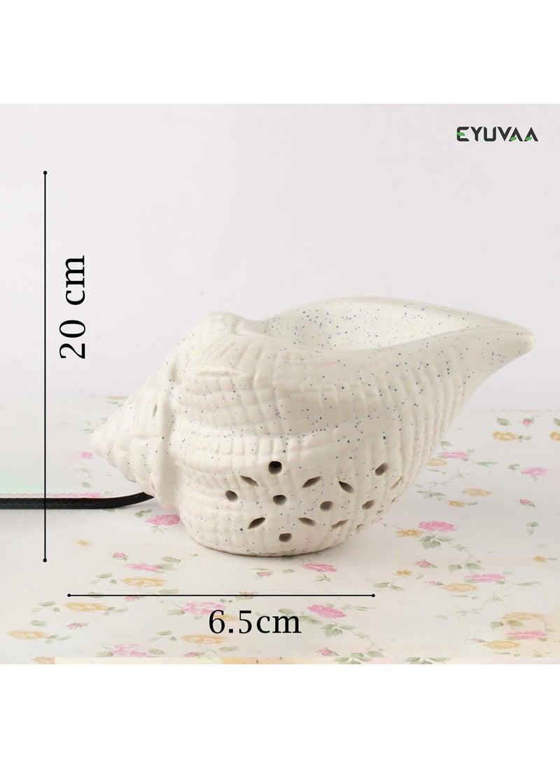 DECOVAA Shank Shape Aromatherapy Electric Aroma Diffuser for Home Decor and Fragrance Essential Oil DiffuserAroma Oil Burner Ceramic Diffuser lamp with 10 Ml Aroma Oil Lavender Fragrance