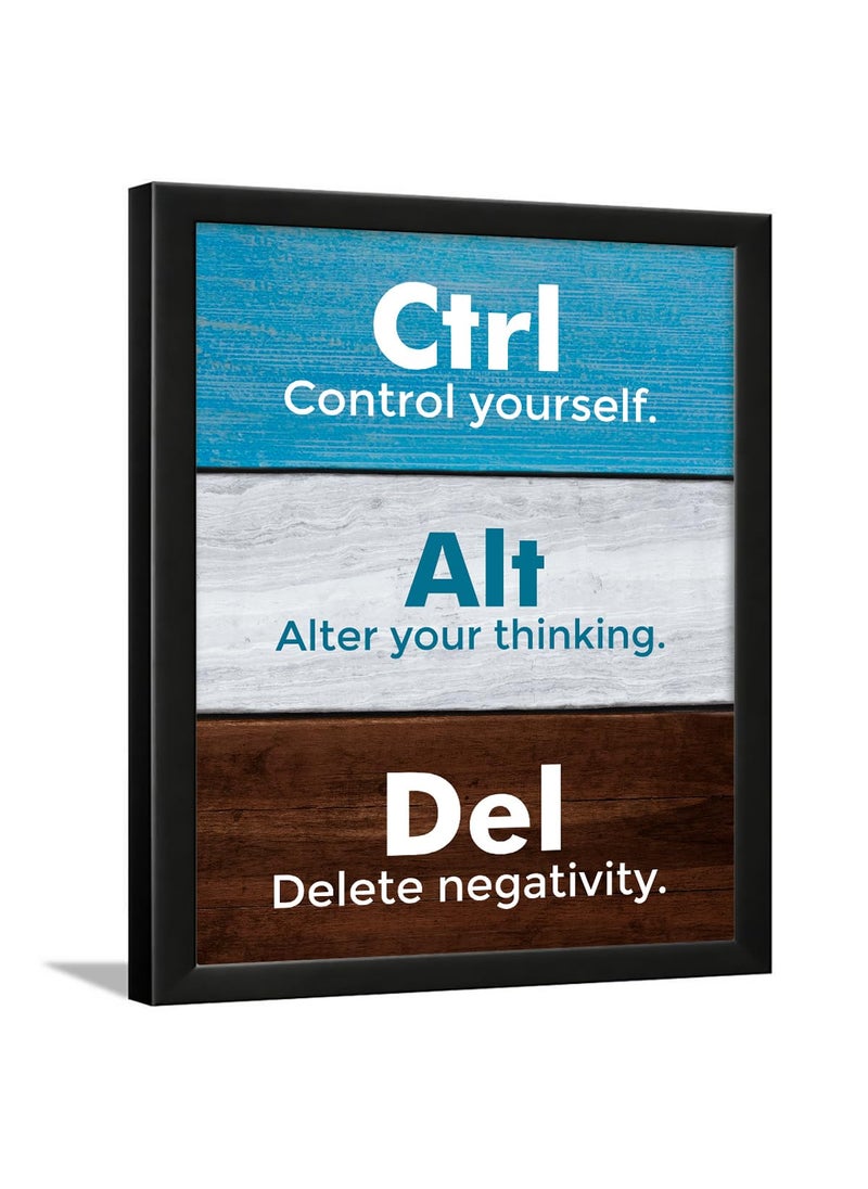 Chaka Chaundh Motivational Quotes Wall Frames Ctrl Control yourself Alt Alter your thinking Del Delete negativity Student Quotes Office Quotes 14 X 11 Inches