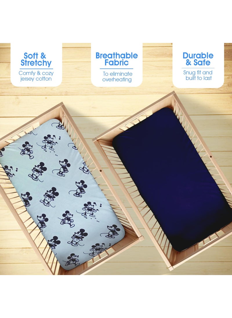 BODYCOMFY Baby Fitted Crib Sheet 100 Jersey Cotton 70 140 CM 2 Pack Super Soft and Cozy Crib Cover Set for Toddler Mattress Crib Bedsheet for Boys Girls