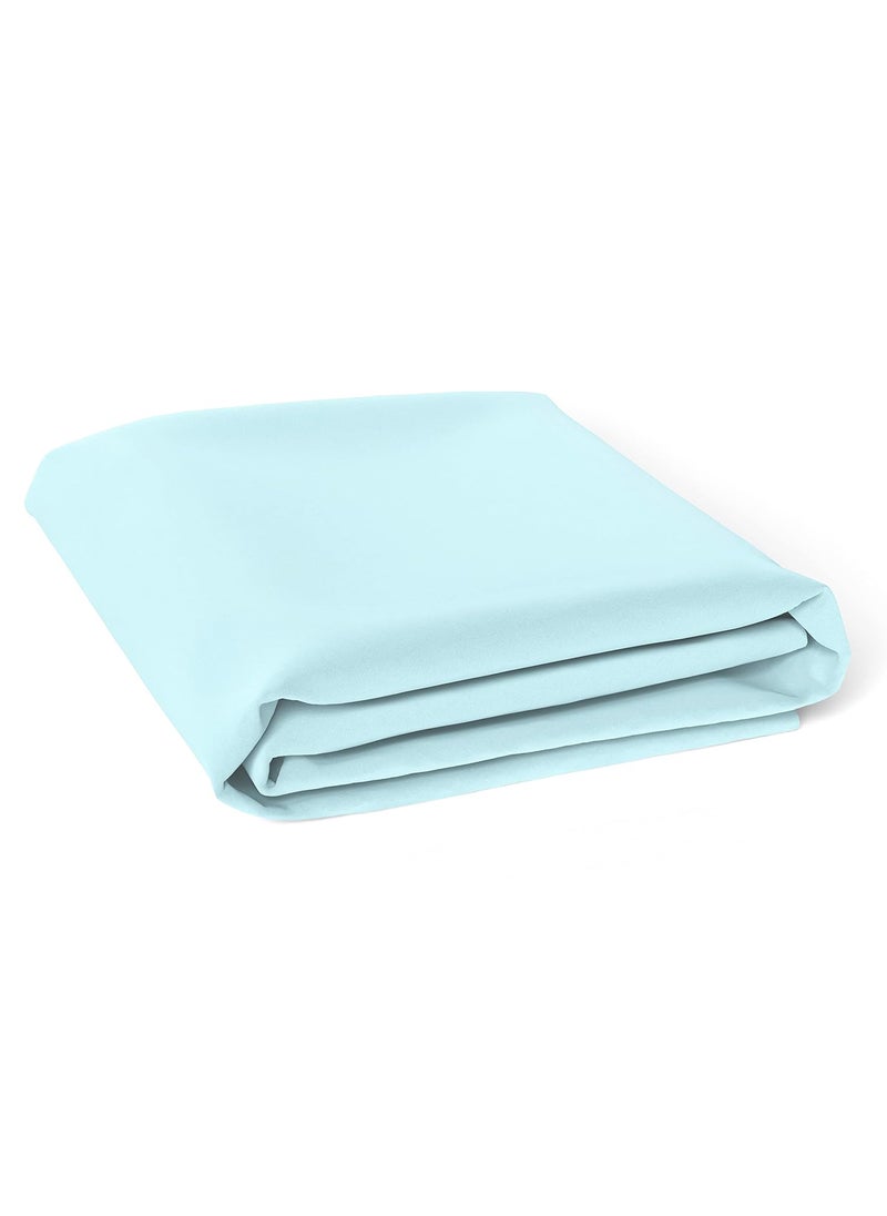 Organic Cotton Elastic Fitted Bed Sheet for Baby Crib Mattress 38x24 by The White Cradle Super Soft Smooth Muslin Fabric for Infants Newborns Babies Toddlers Blue