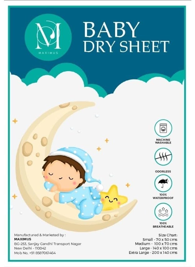 Maximus Baby Waterproof Quick Dry Sheet for Baby Baby Bed Protector Sheet for toddler Children Bed Pad Large 140cm x 100cm Peach