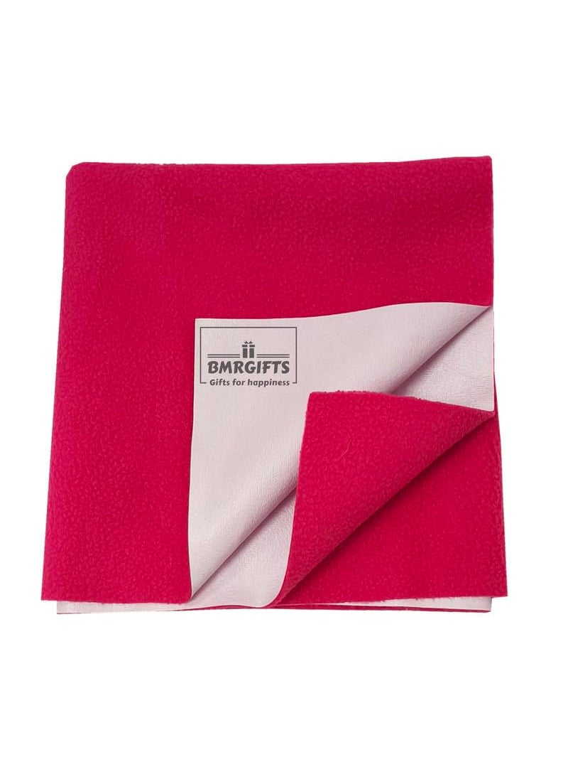 BMRGIFTS Cotton Extra Absorbent Waterproof Quick Dry Sheet for Baby Washable Mattress Protector Bed Protector Sheet for Toddler Children Pack of 2 Double Bed Size 208x230 cm Pink Light Pink