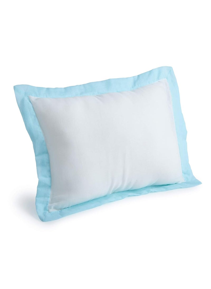 The White Cradle Cot Pillow 2 Bolsters Set with Fillers Organic Cotton Fabric Protective Comfort Softest Fiber Filling White