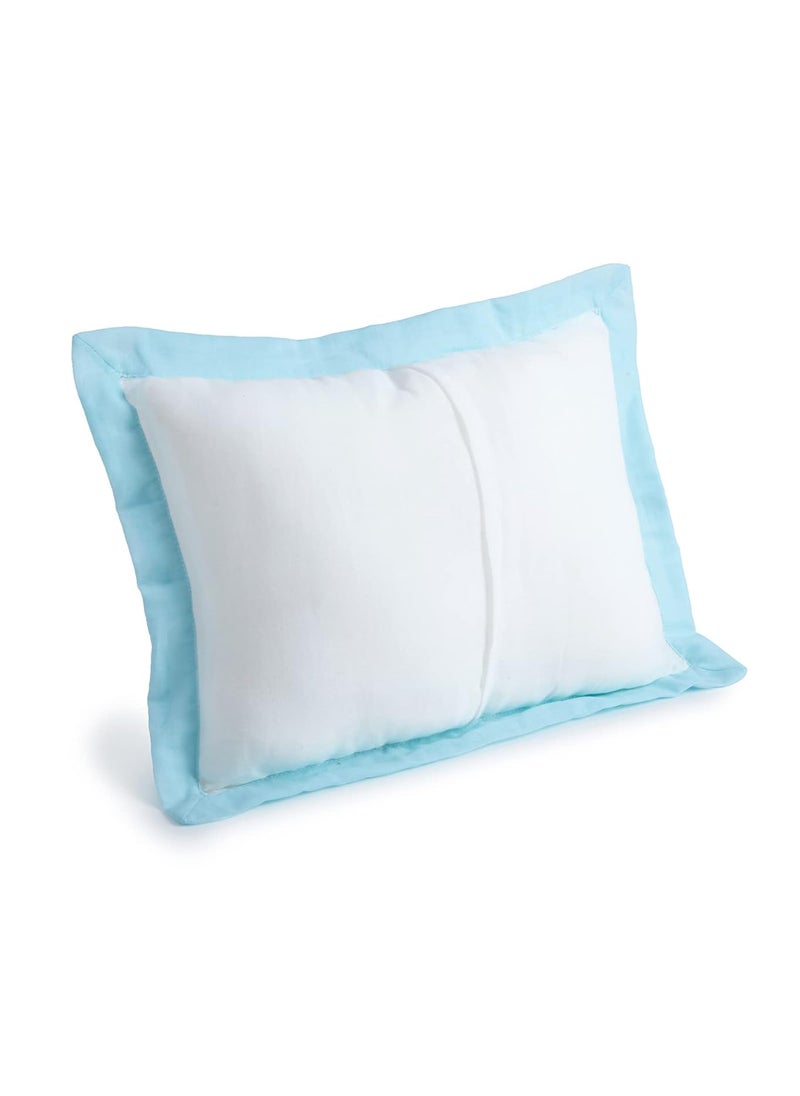 The White Cradle Cot Pillow 2 Bolsters Set with Fillers Organic Cotton Fabric Protective Comfort Softest Fiber Filling Anchor