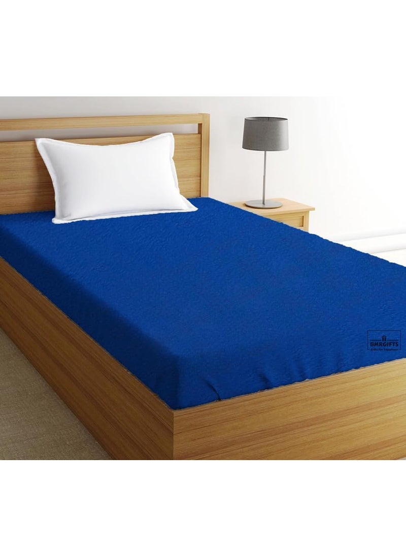 BMRGIFTS Cotton Extra Absorbent Waterproof Quick Dry Sheet for Baby Washable Bed Mattress Protector Sheet for Toddler Children Pack of 3 Single Bed Size 140x220 cm Baby Pink Royal Blue Mehroon