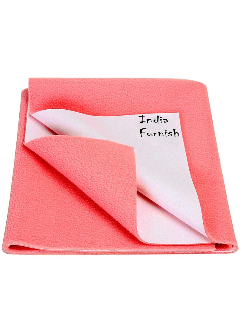 India Furnish Waterproof Baby Care Dry Sheet Bed Protector Coral Pink Xtra Large 200cm X 140cm