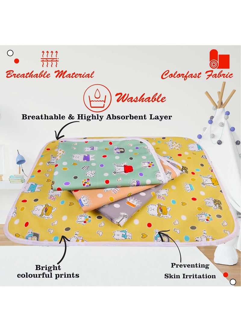 Kwitchy Baby Cotton Bedding Set Thick Base Foldable Bed with Mosquito Net and Head Pillow 4 Nappy Changing Mats 06 Months Yellow 2PCS Set
