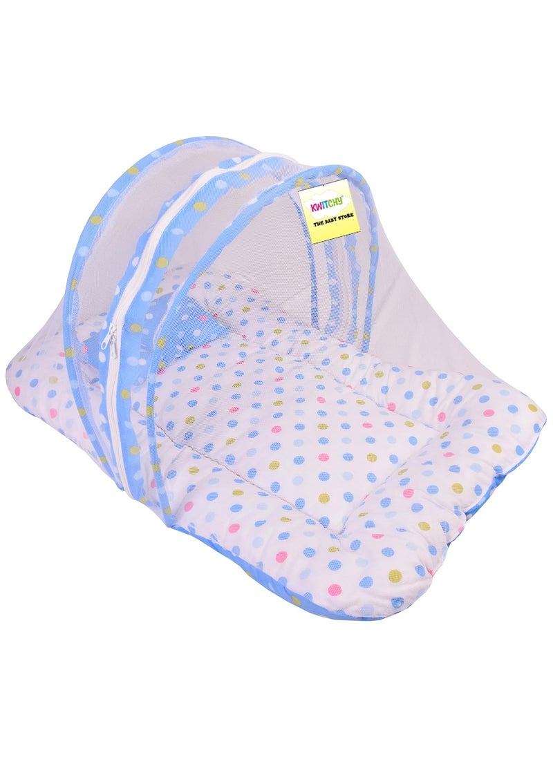 Kwitchy Baby Bed with Mosquito Net New Born Baby Bedding Set Folding Bed Sleeping Nest Toddler Mattress Cotton Gadda Set Travel Beds Boys Girls Gift Pack 06 Months Blue