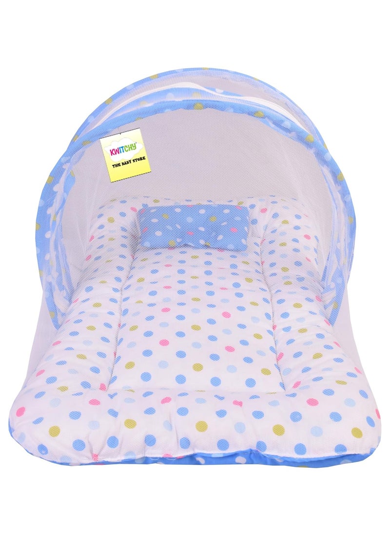 Kwitchy Baby Bed with Mosquito Net New Born Baby Bedding Set Folding Bed Sleeping Nest Toddler Mattress Cotton Gadda Set Travel Beds Boys Girls Gift Pack 06 Months Blue