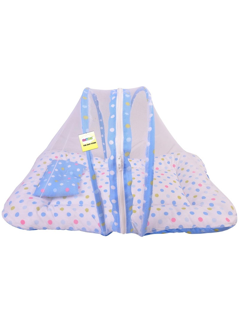 Kwitchy Baby Bed with Mosquito Net New Born Baby Bedding Set Folding Bed Sleeping Nest Toddler Mattress Cotton Gadda Set Travel Beds Boys Girls Gift Pack 06 Months Blue
